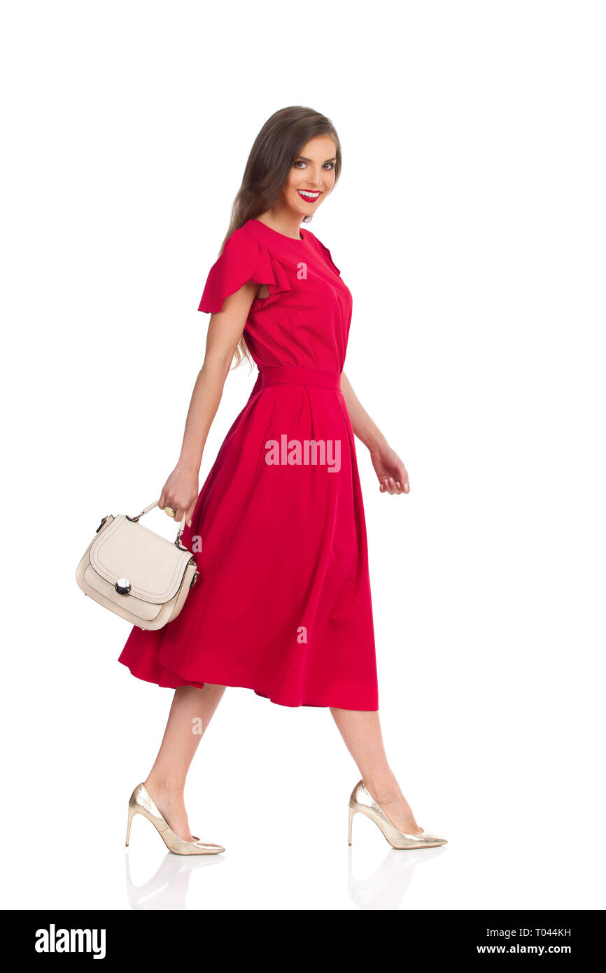 Gold heels 2025 red dress