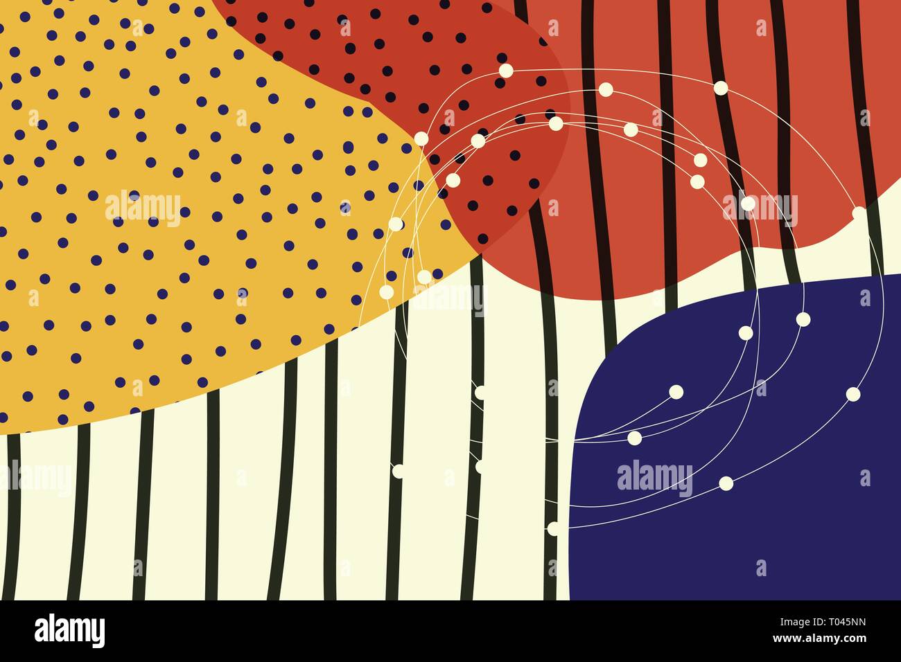 abstract background Creative doodle art header with different shapes and textures Stock Vector
