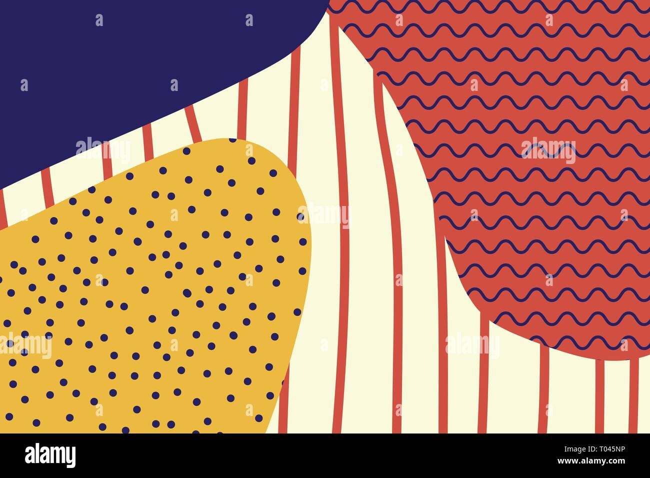abstract background Creative doodle art header with different shapes and textures Stock Vector