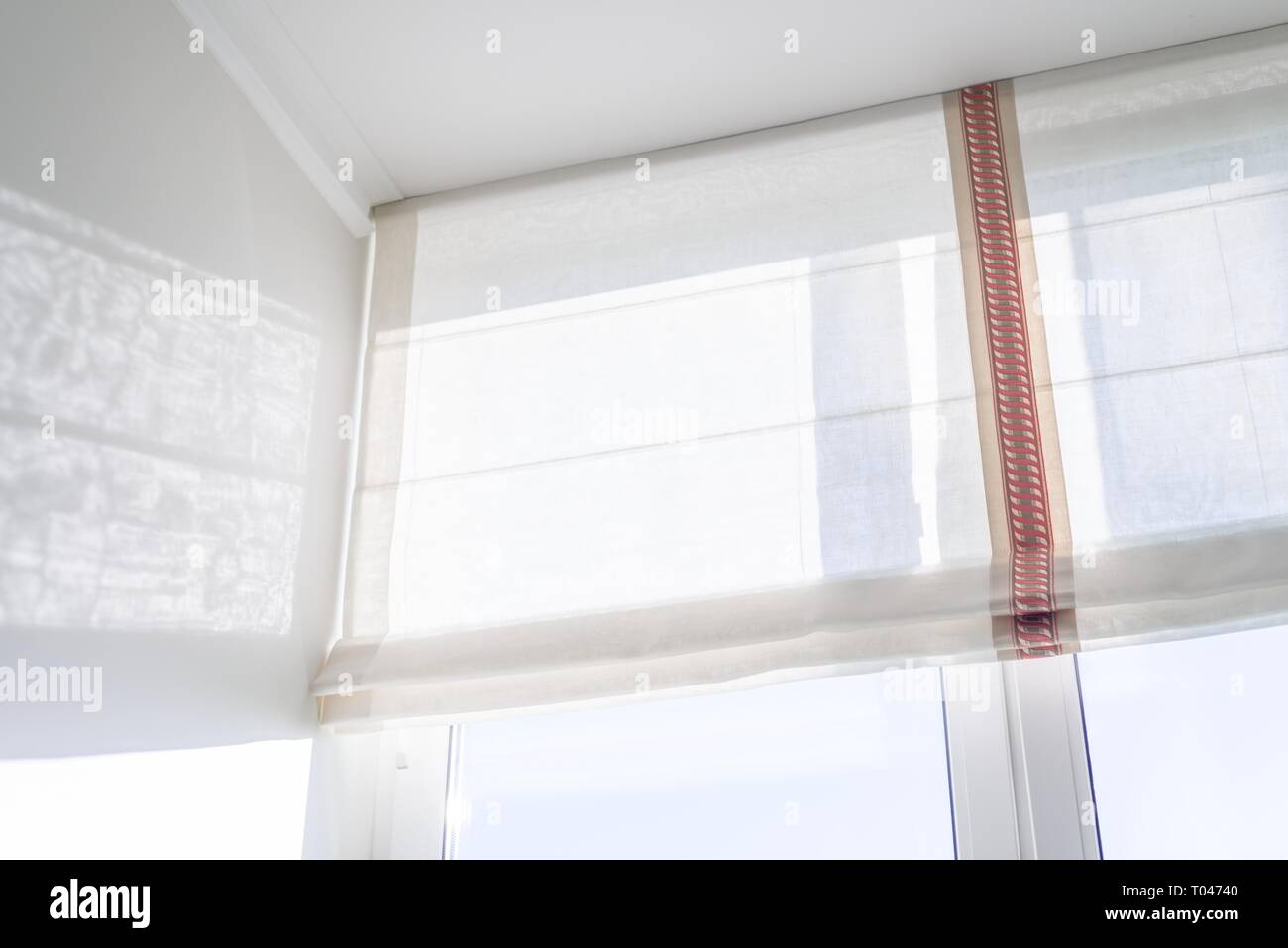 Roman Curtains In The Interior From Natural Light Linen With