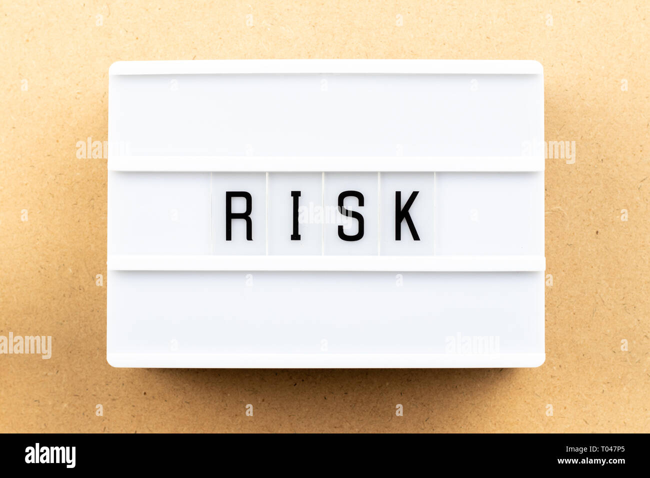 Word Risk Box Light box review hi-res stock photography and images - Alamy