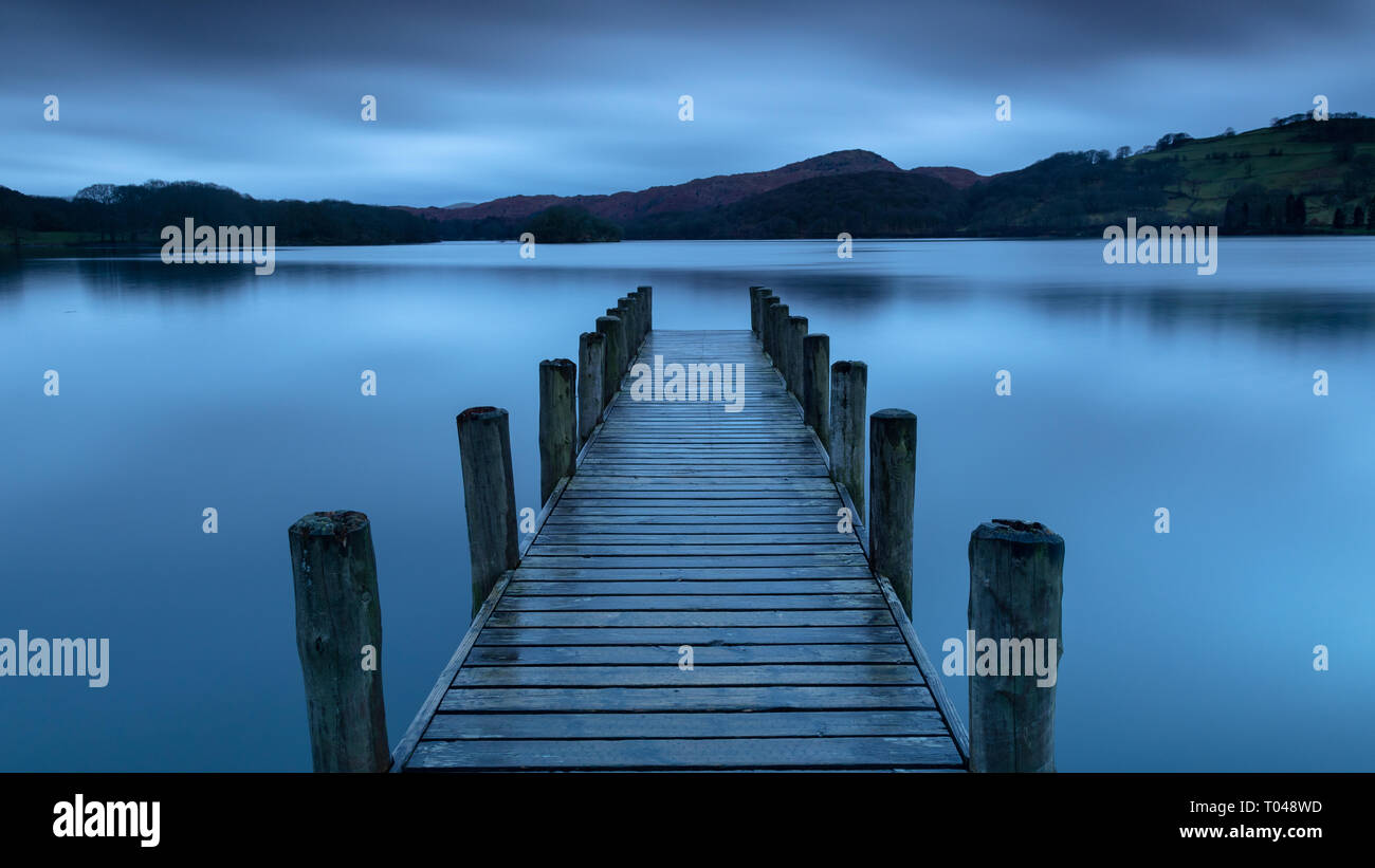 Blue Hours at at Coniston Water. Many world water speed records set on