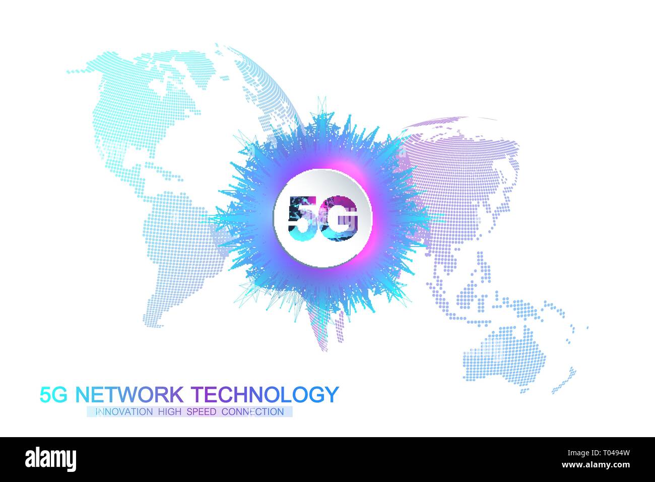 5G network wireless systems and vector illustration