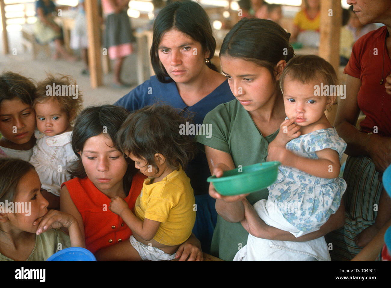 Citizens from El Salvador in a refugee camp in Honduras displaced due