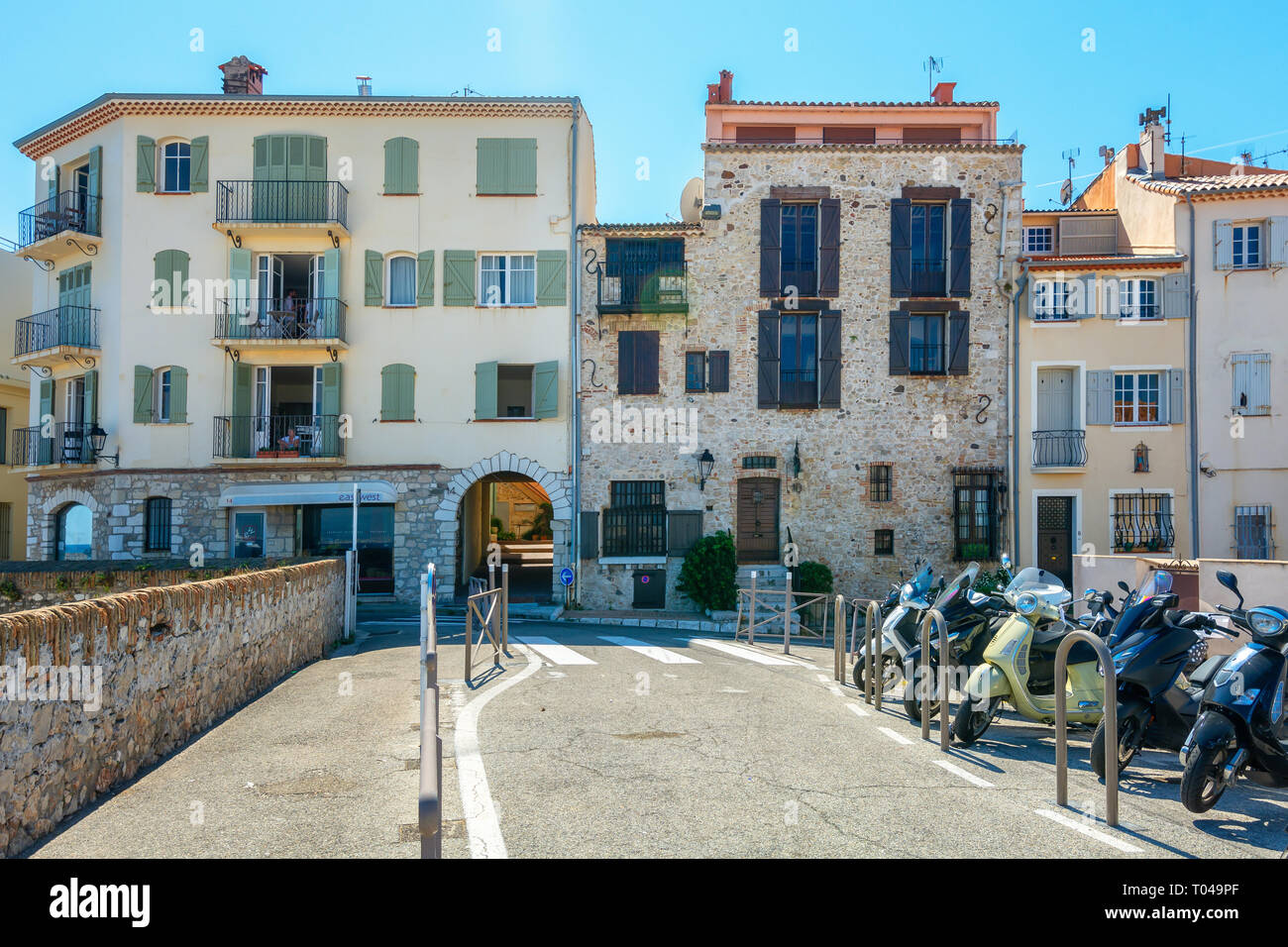 Antibes, France, September 11, 2018: Premises built in old and new