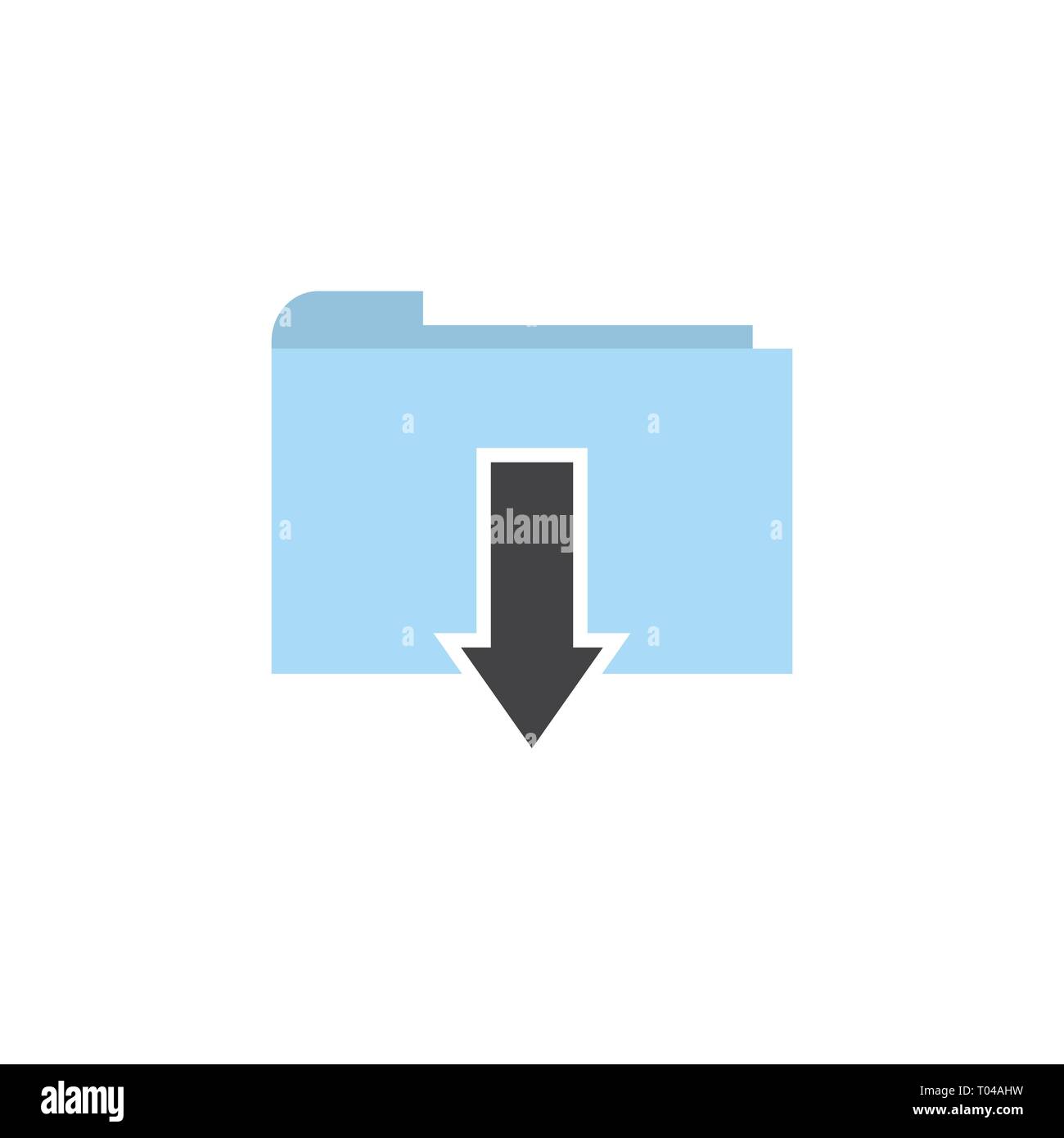 Flat folder download icon vector Stock Vector