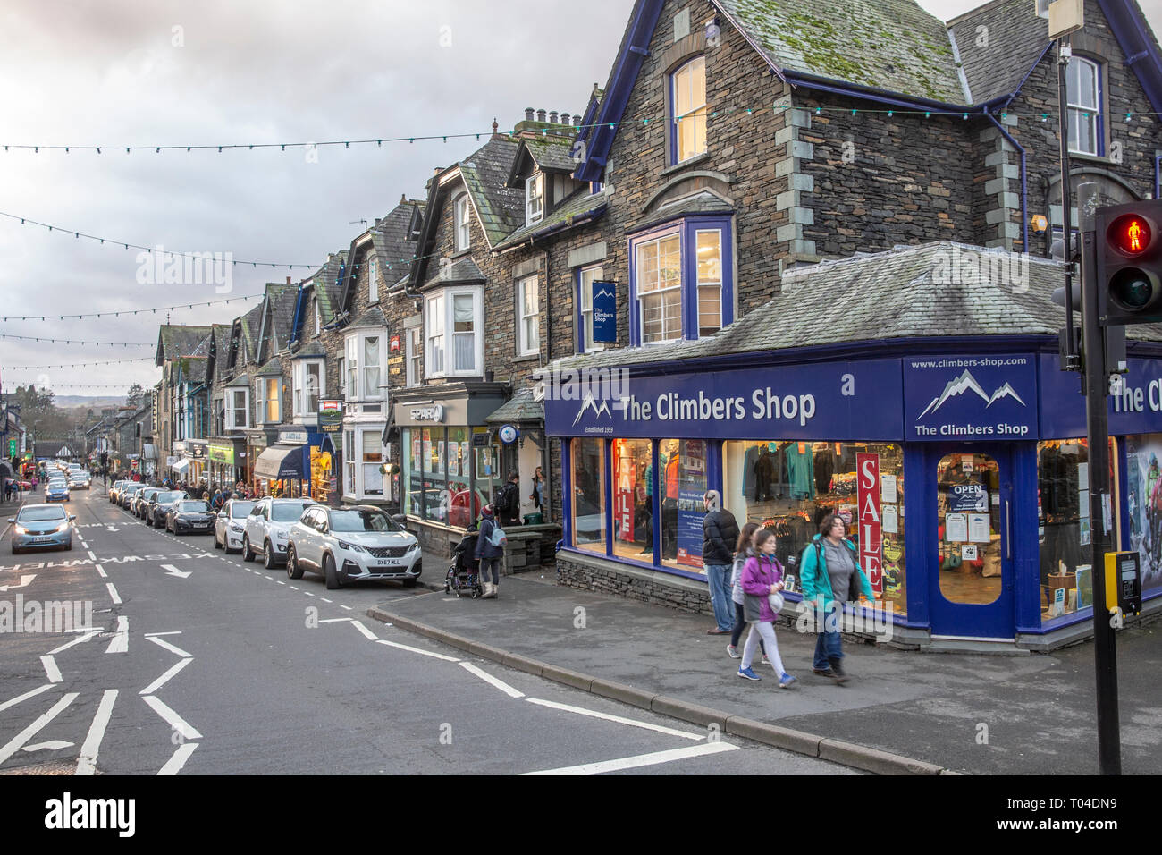 The Climbers shop store in Ambleside town centre selling outdoor