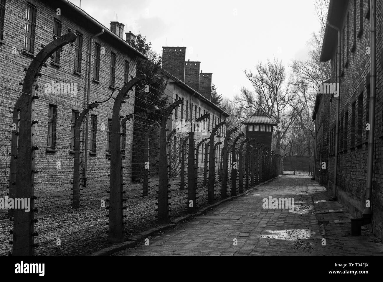 The Nazi concentration camp of Auschwitz in Poland, 12 March 2019 Stock Photo