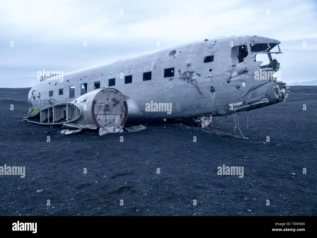 Wreckage of crashed airplane Dakota United States Navy Douglas Super DC ...