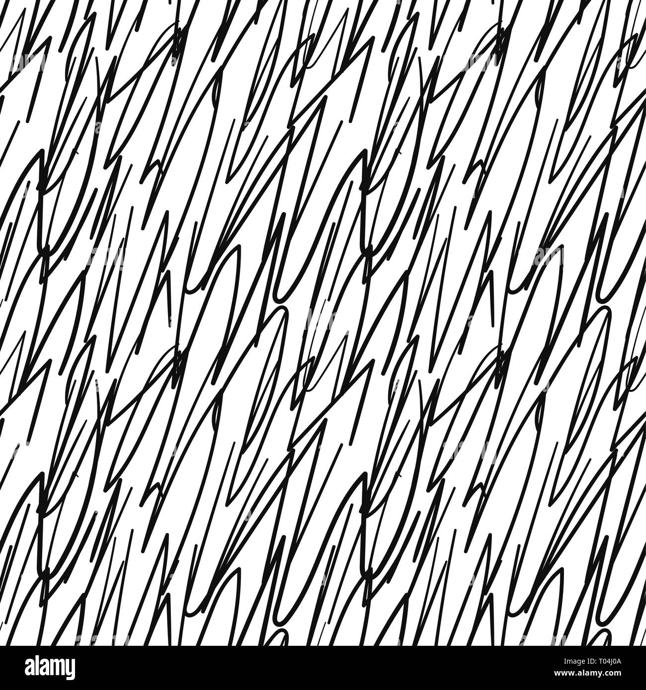 Simple vector seamless pattern with handwritten black lines on white ...