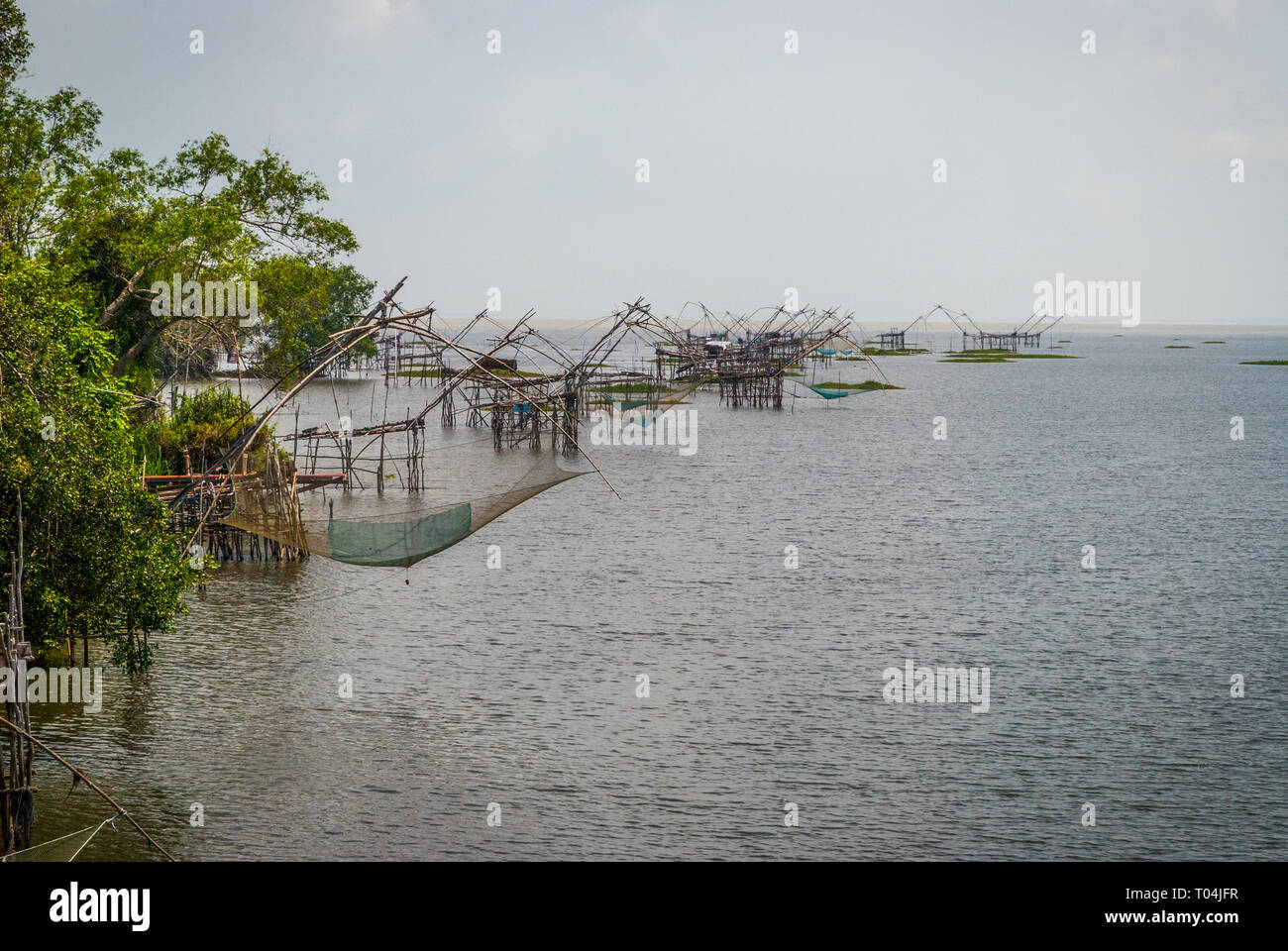 Fishing nets over Songkhla lake, Thailand Stock Photo Alamy