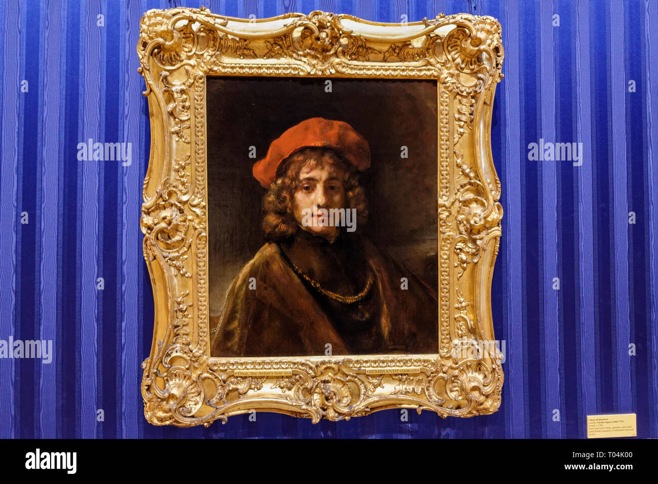 LONDON THE WALLACE COLLECTION REMBRANDT PICTURE OF TITUS THE ARTISTS SON Stock Photo