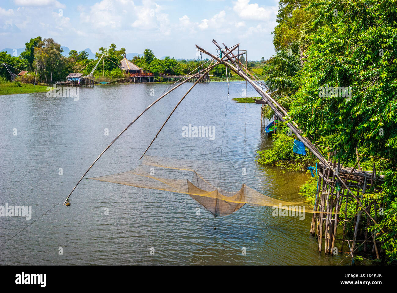 Fishing nets over Songkhla lake, Thailand Stock Photo Alamy