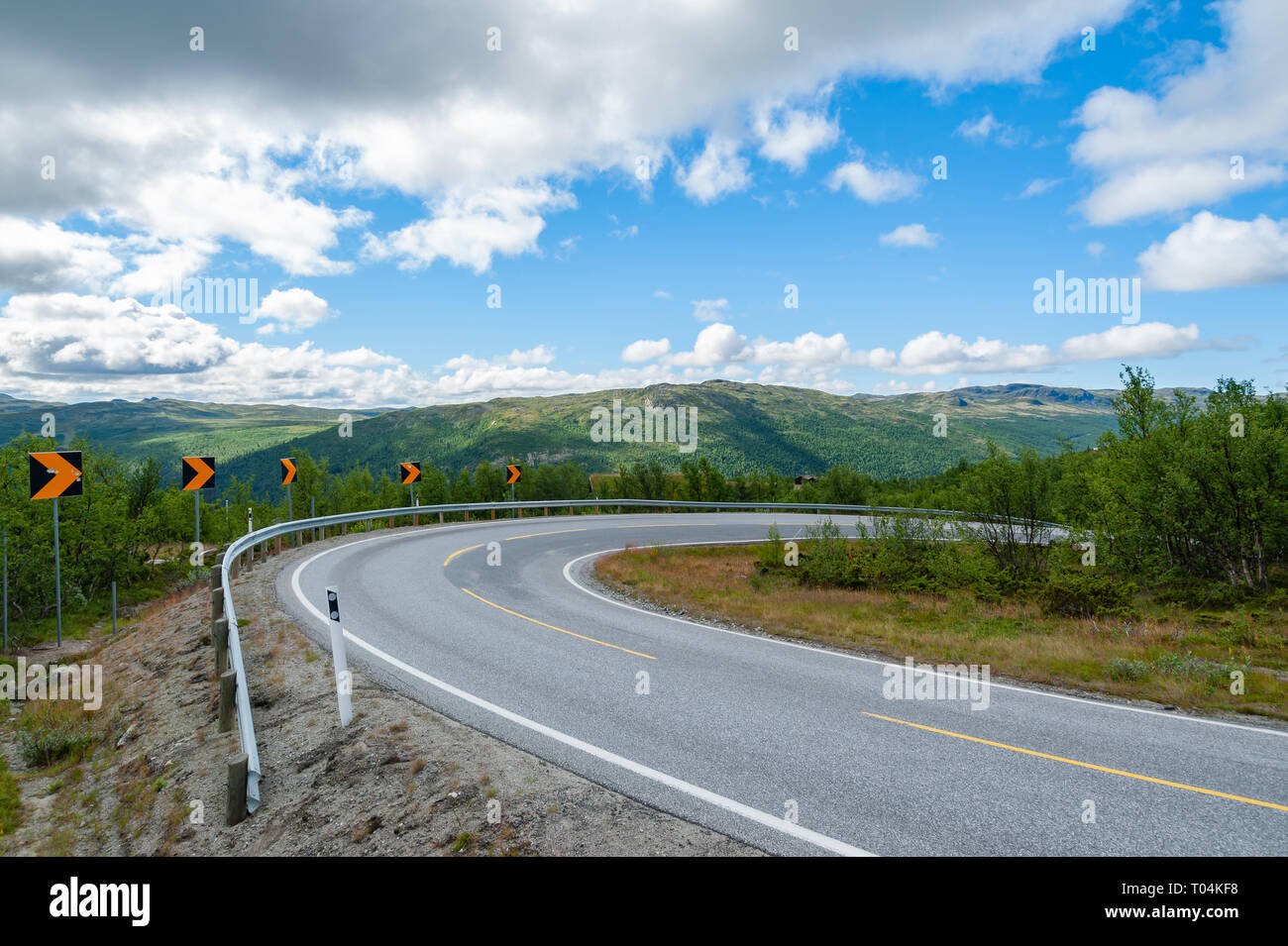 Open road. Bendy road. Empty road with no traffic in countryside. Rural  landscape. Ryfylke scenic route. Norway. Europe Stock Photo - Alamy, image size:1300x955