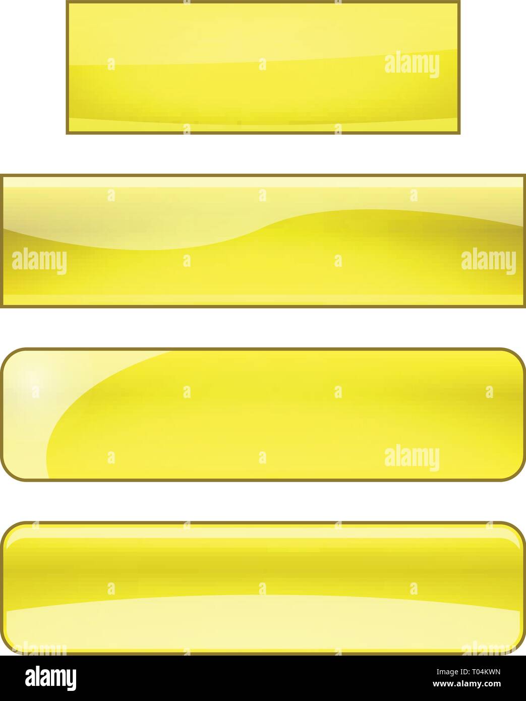 vector bright glossy web buttons set - yellow Stock Vector Image & Art ...