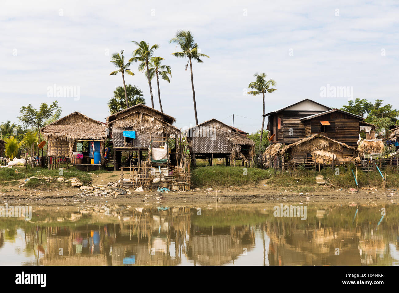 Rural village life in a small town in Myanmar (Burma) Stock Photo