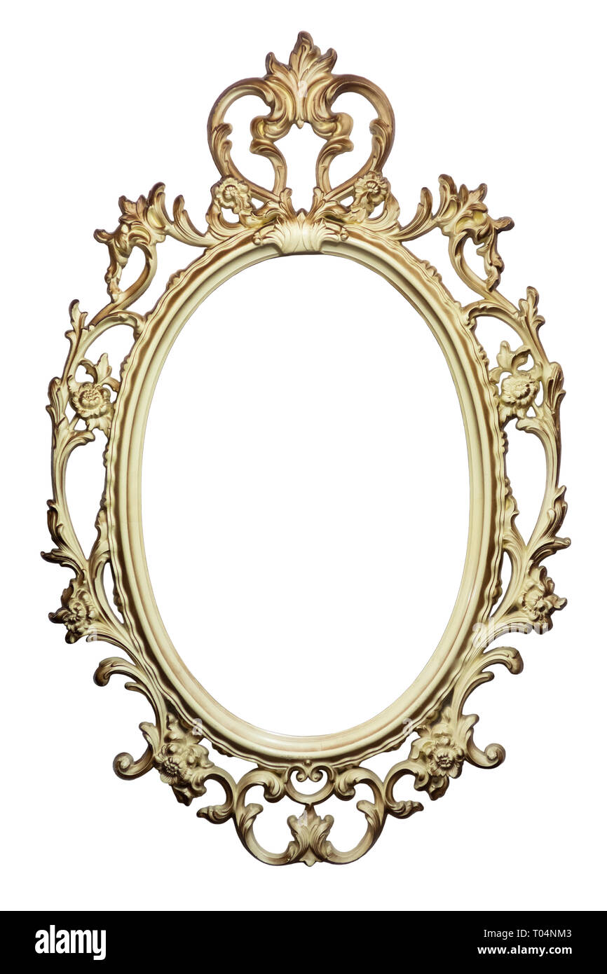 Golden vintage frame for painting or mirror Stock Photo