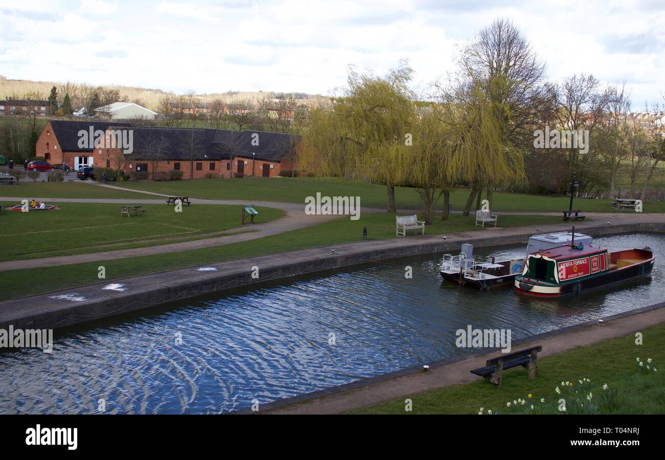 Moira Furnace Museum Building and Craft Centre on the Ashby Canal,Moira,Derbyshire.England Stock Photo