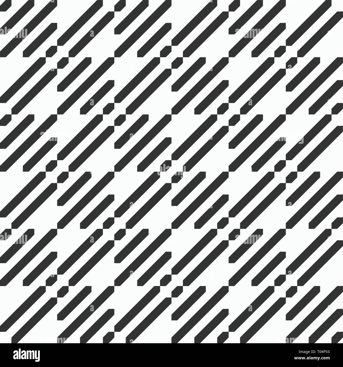 Abstract seamless pattern. Regularly repeated geometric shapes. Parallel diagonal stripes. Vector monochrome background. Stock Vector