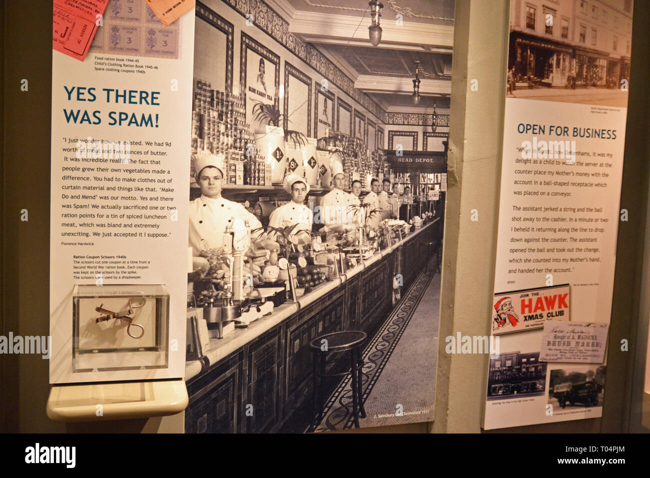 Display About Life In The 1930s And 1940s In Chelmsford Photo Shows J Sainsbury Ltd In 1931 Inside Chelmsford Museum Essex Uk Stock Photo Alamy