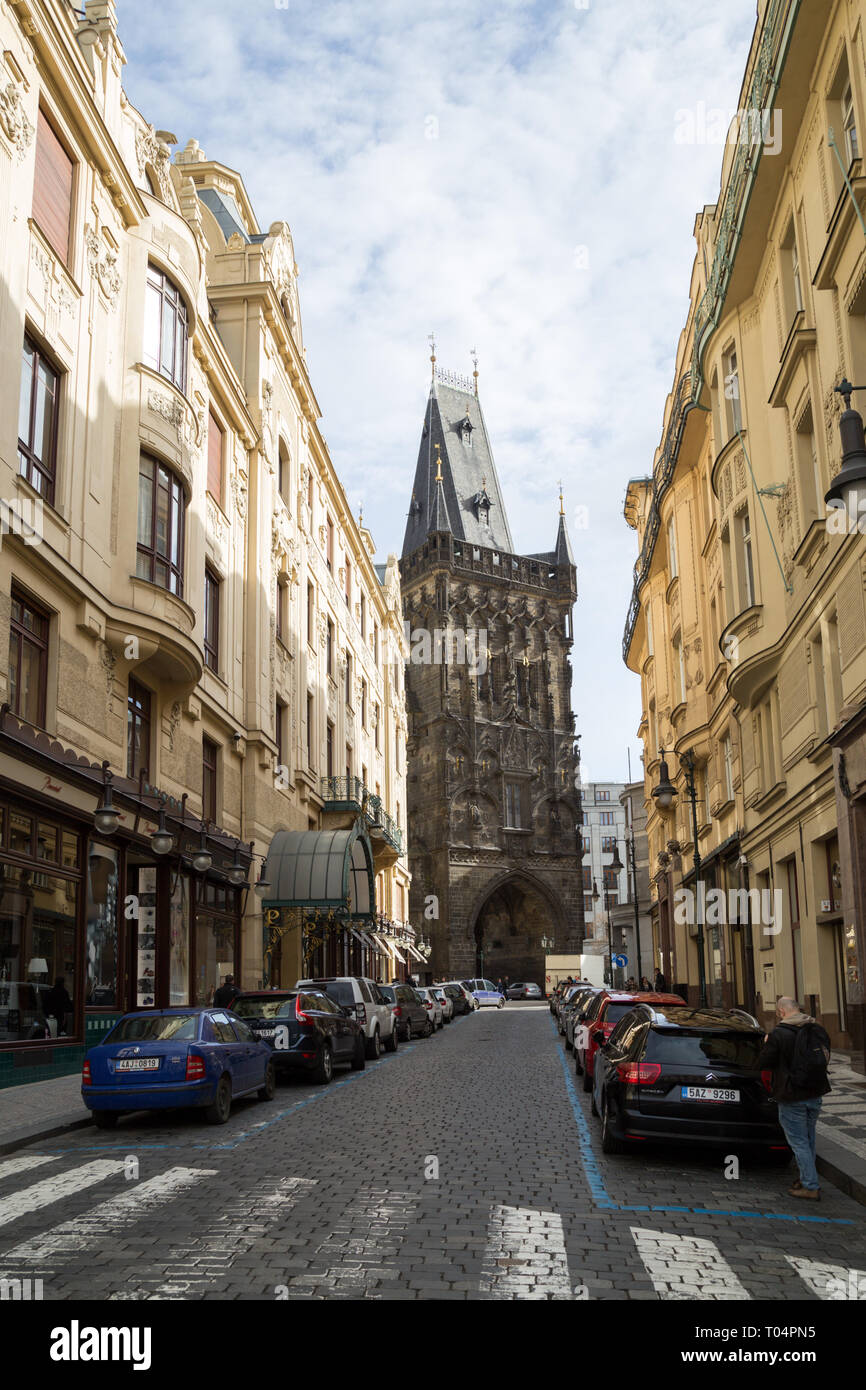 The Powder Tower in Prague Stock Photo Alamy