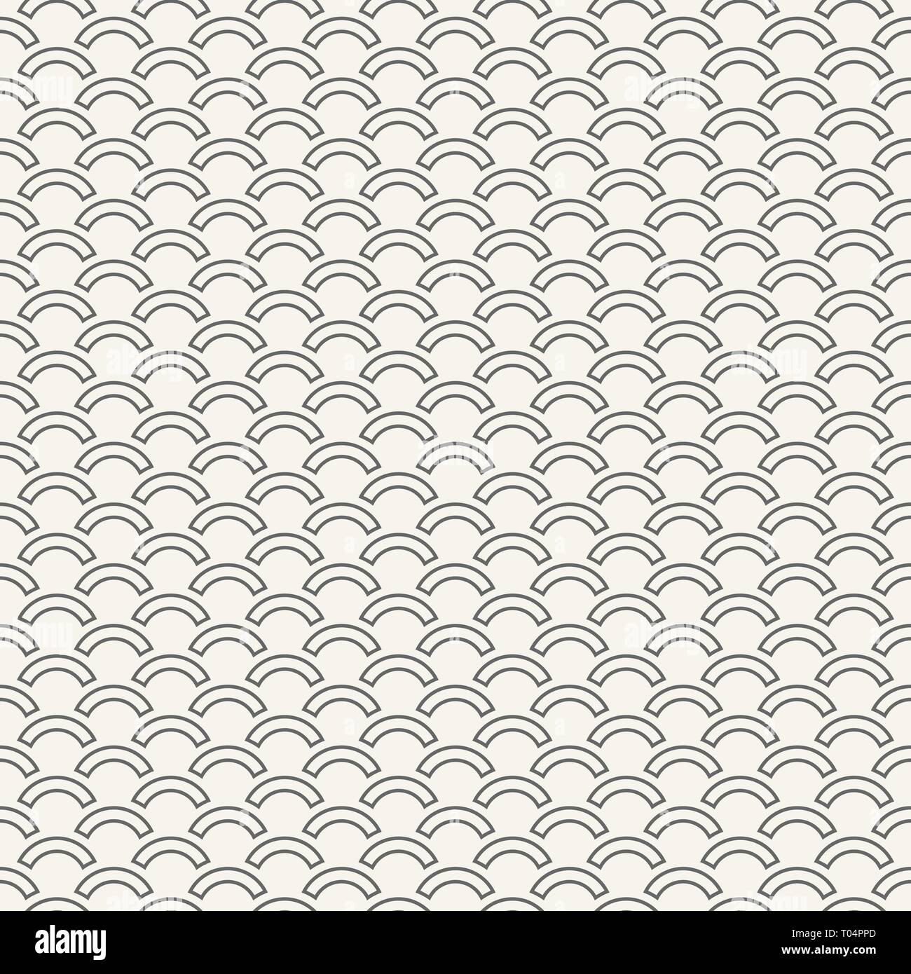 Abstract seamless pattern of arcs. Modern stylish texture. Wave pattern. Minimalistic graphic print. Vector background. Stock Vector