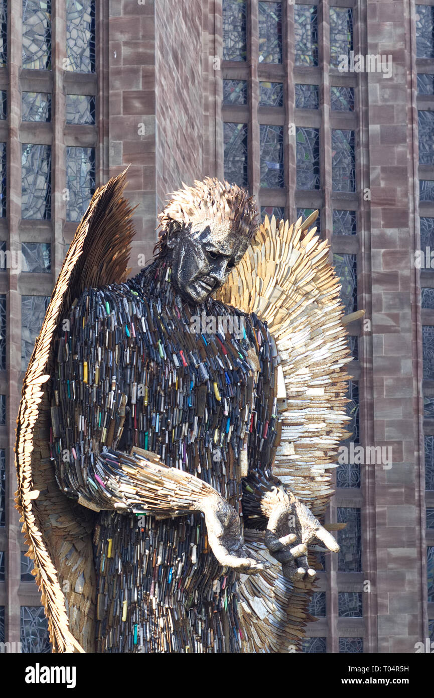 Knife Angel sculpture, National monument against violence and aggression and Knife crime Stock Photo