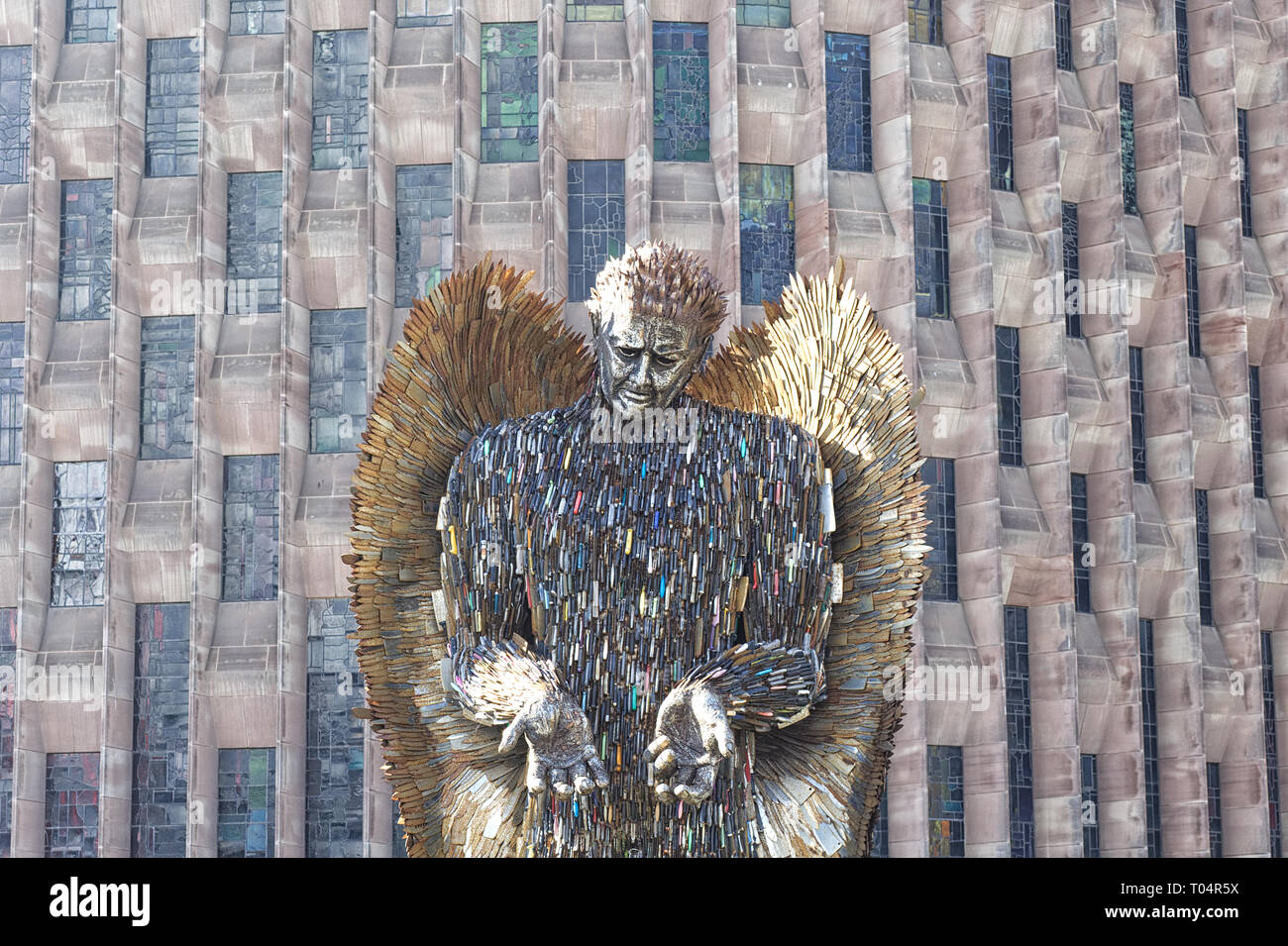 Knife Angel sculpture, National monument against violence and aggression and Knife crime Stock Photo