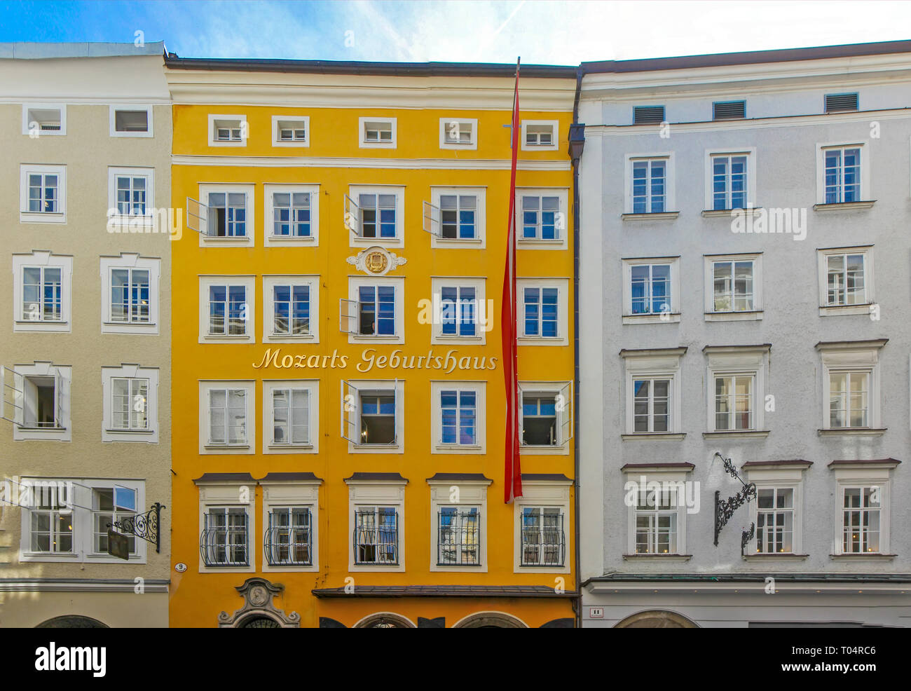 Birthplace of Wolfgang Amadeus Mozart in Salzburg, Austria Stock Photo
