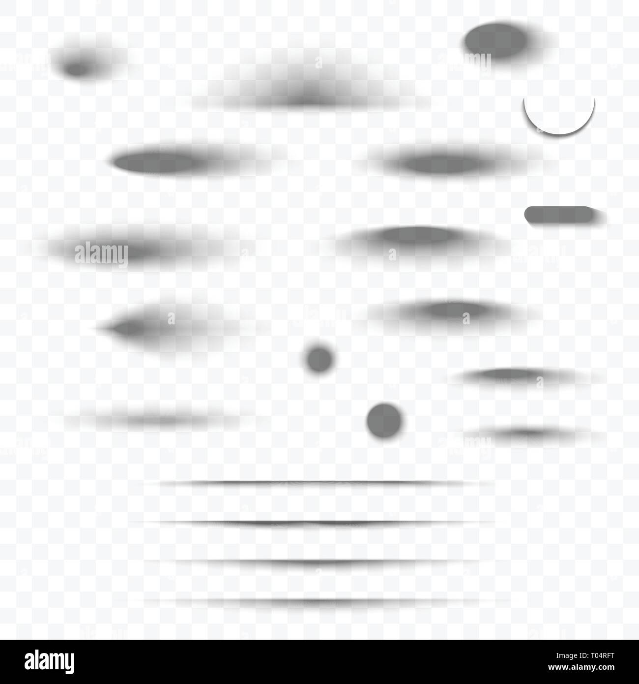 shadows with soft edges isolated on transparent background. Elements ...