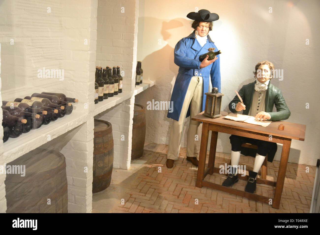 Inside the wine cellars at Hylands House, Writtle, Chelmsford, Essex
