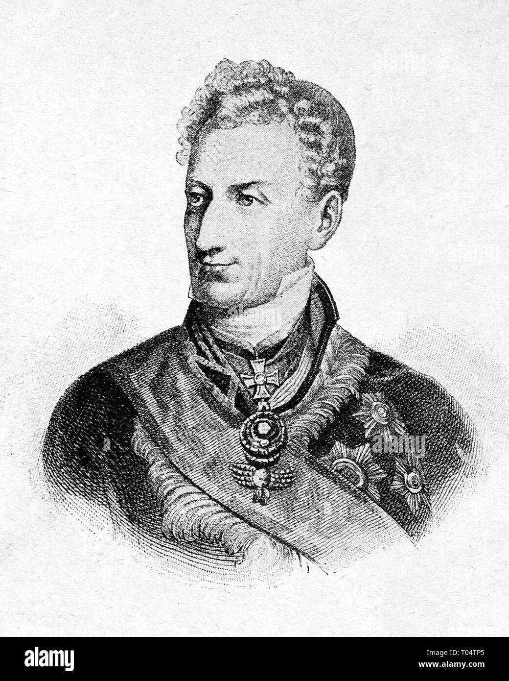 Prince Metternich, Digital improved reproduction from Illustrated overview of the life of mankind in the 19th century, 1901 edition, Marx publishing house, St. Petersburg. Stock Photo