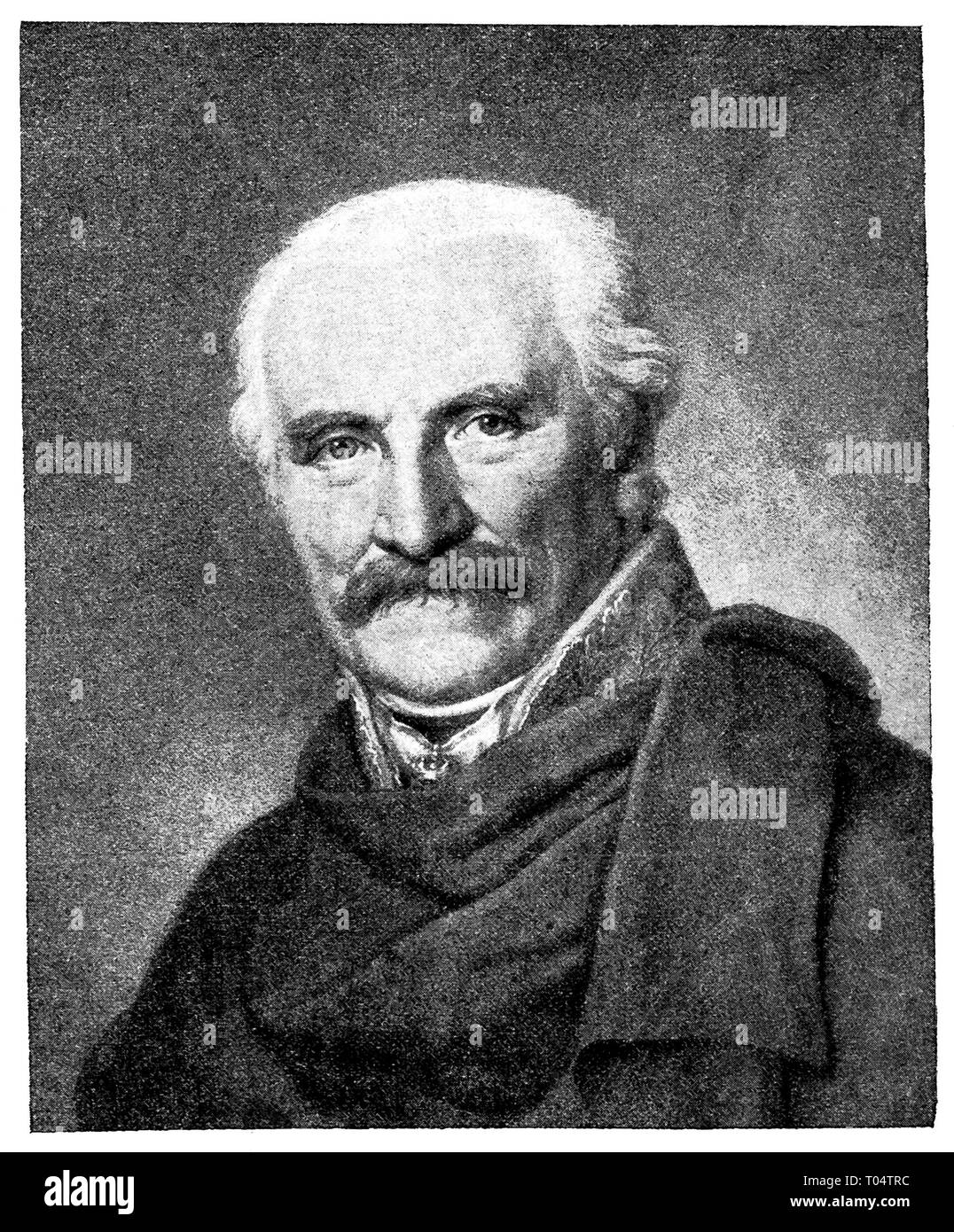 Blücher. Portrait work G.Gregera. Digital improved reproduction from Illustrated overview of the life of mankind in the 19th century, 1901 edition, Marx publishing house, St. Petersburg. Stock Photo