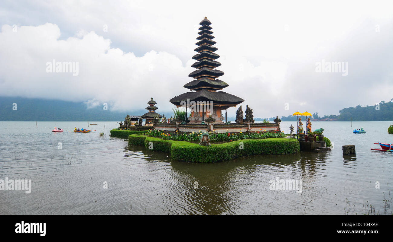 View Of Ulun Danu Temple At Summer Day In Bali Indonesia Stock