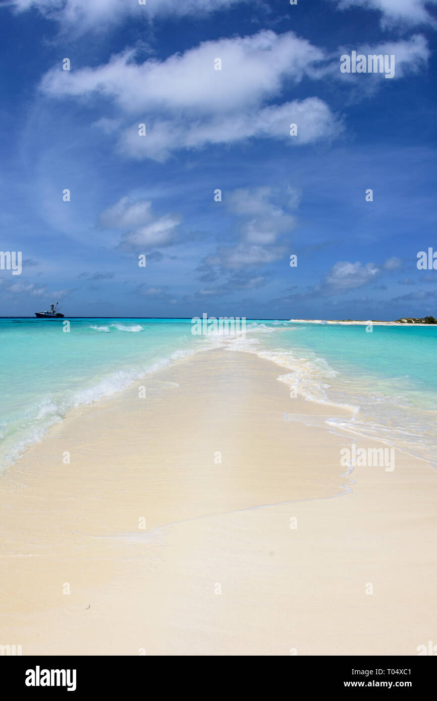 Tropical beach of island Cayo de Agua, Los Roques, Venezuela. Stock Photo