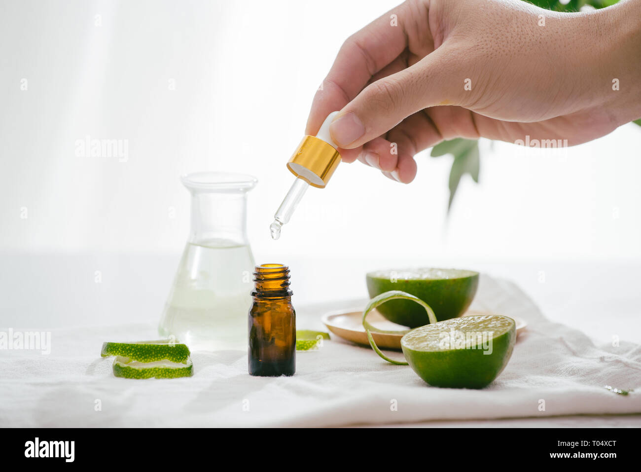 Orange aroma oil for aromatherapy Stock Photo