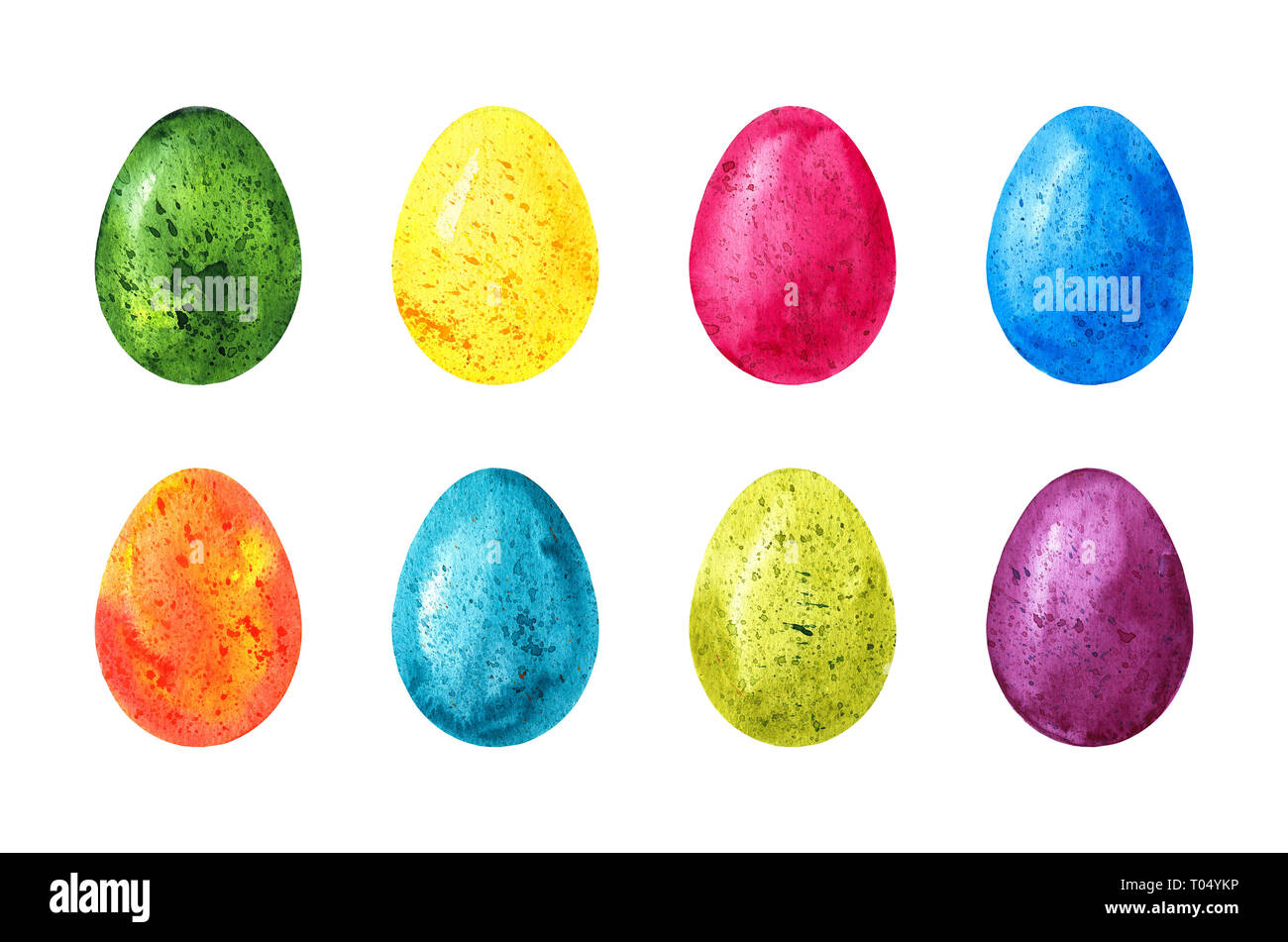 Colorful Easter eggs isolated on white background Stock Photo - Alamy