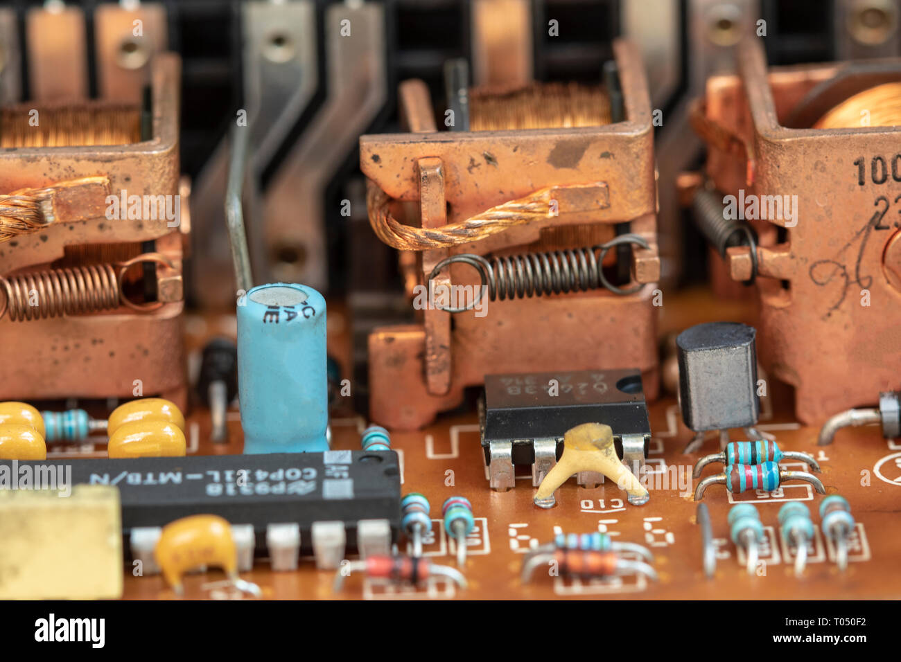 Close up electronic device component background. Stock Photo