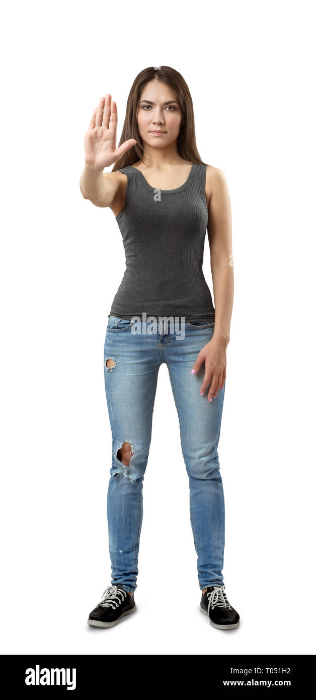 Portrait Girl Holding Stop Sign High Resolution Stock Photography and ...