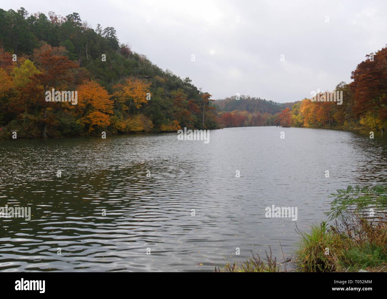 Peaceful colorful view of Mountain Forks River at the Beavers Bend