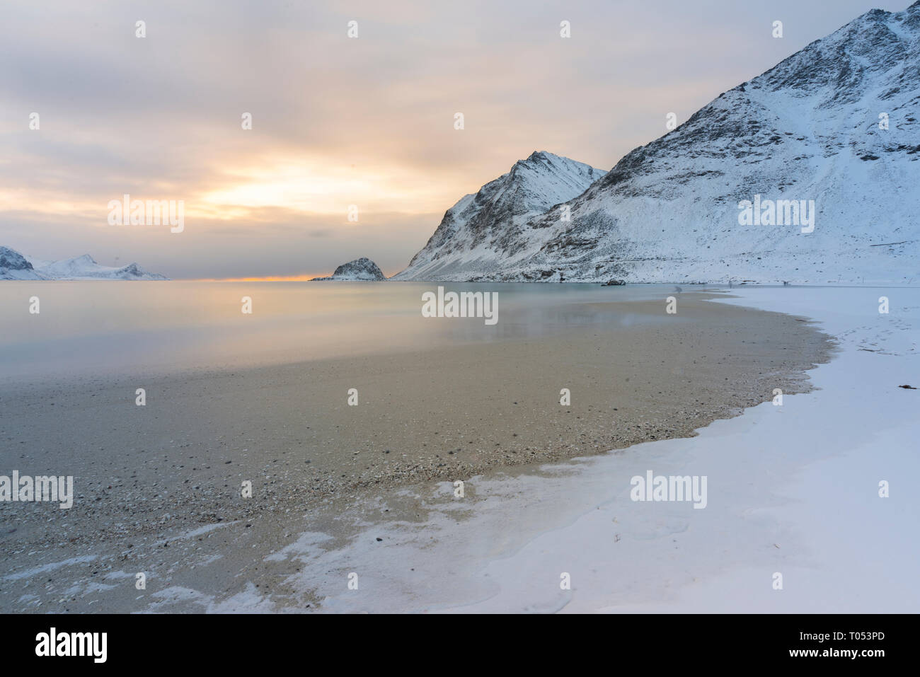 Haukland beach, Lofoten Islands, Norway Stock Photo