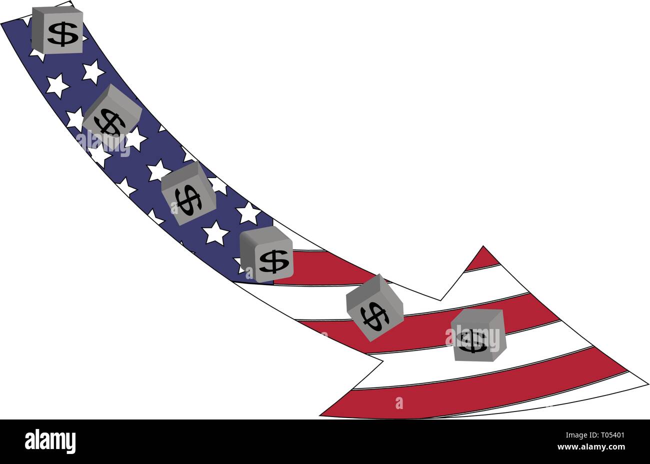 The American Dollar Is Going Down Stock Vector Image & Art Alamy