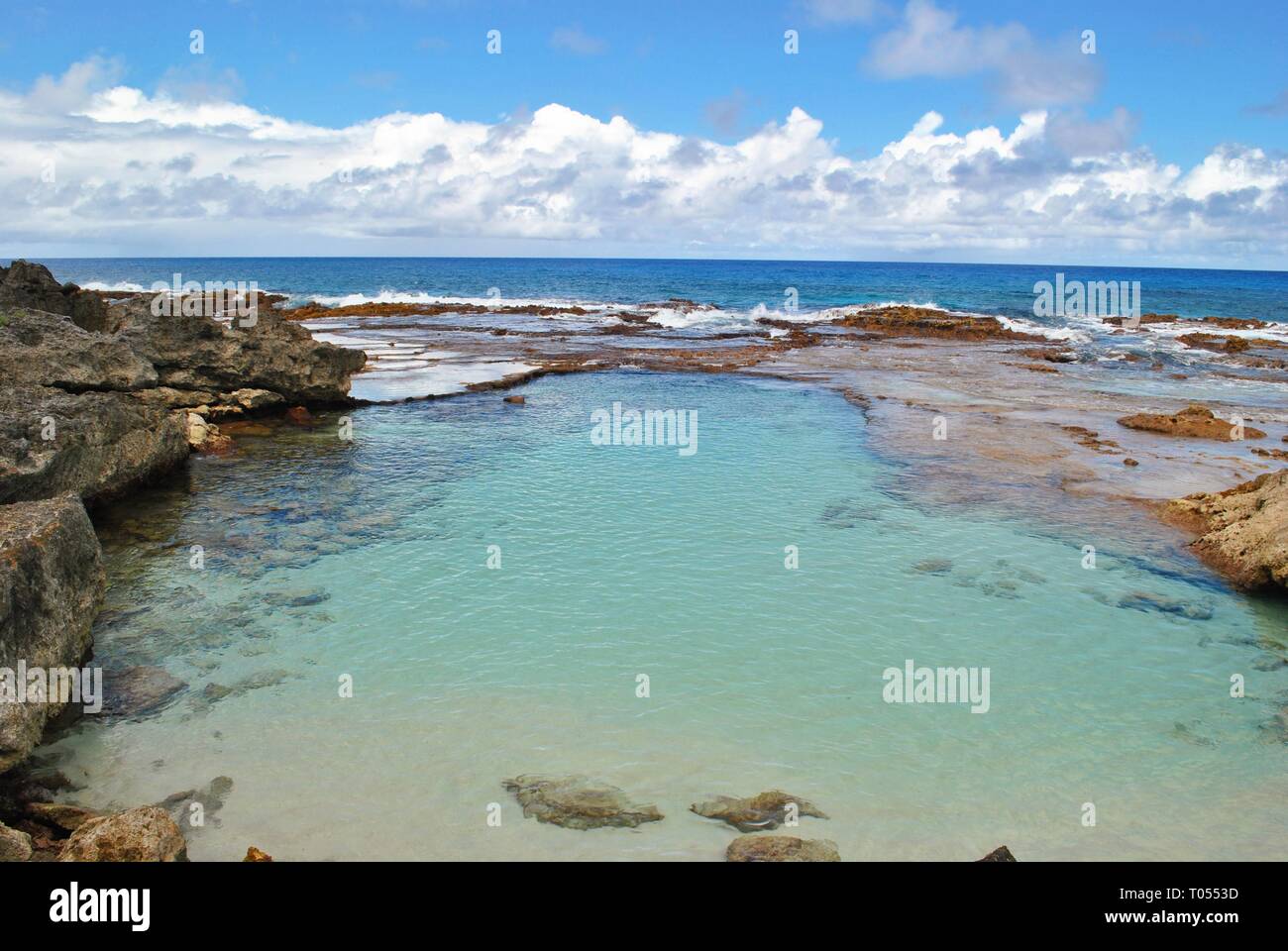 Front shot of the swimming hole in Rota, Northern Mariana Islands