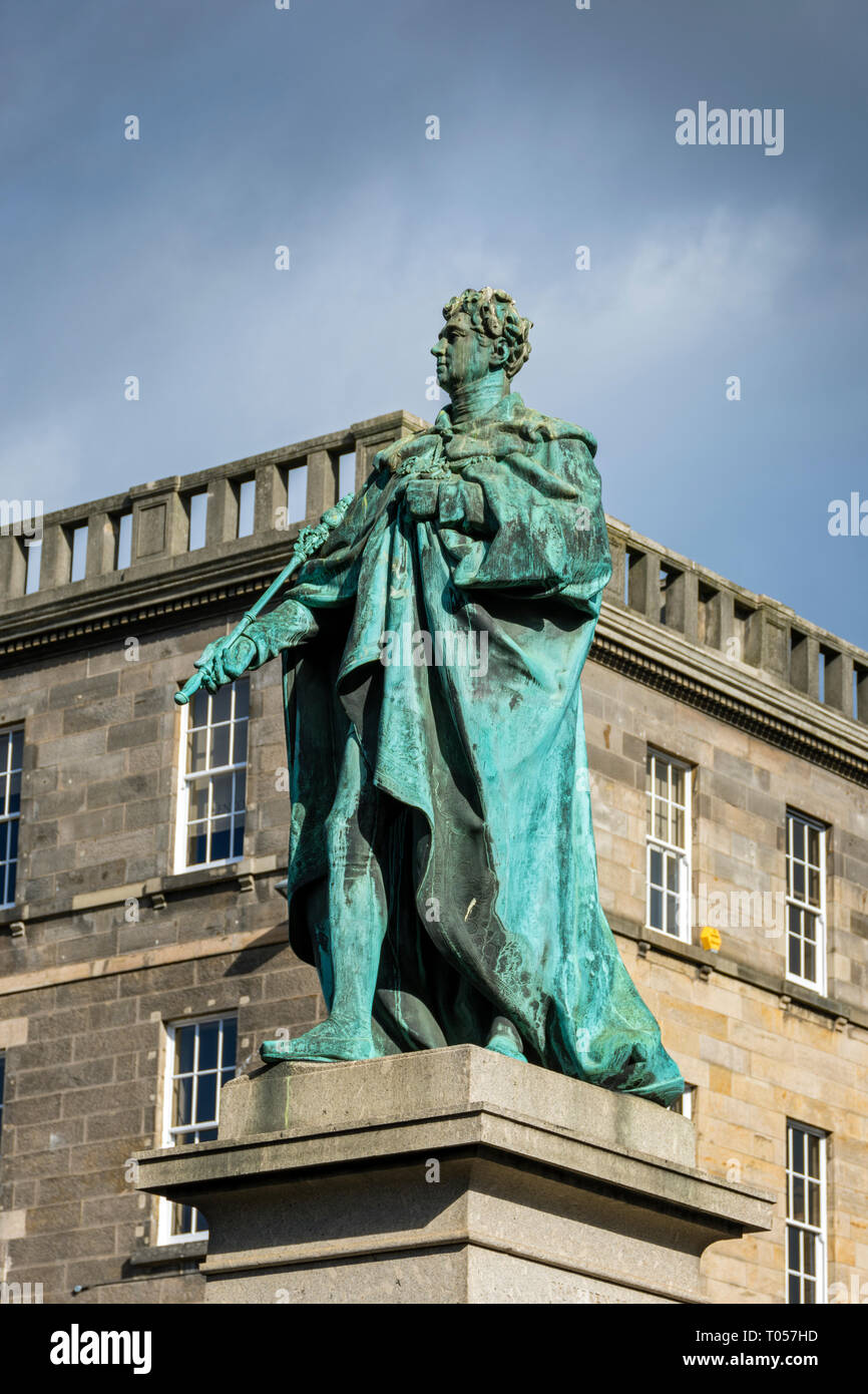 Statue of King George IV, by Sir Francis Chantry (unveiled 1831), George Street, Edinburgh, Scotland, UK Stock Photo