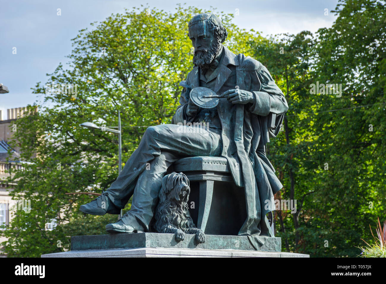 Statue of the physicist James Clerk Maxwell, by Alexander Stoddart (unveiled 2008), George Street, Edinburgh, Scotland, UK Stock Photo