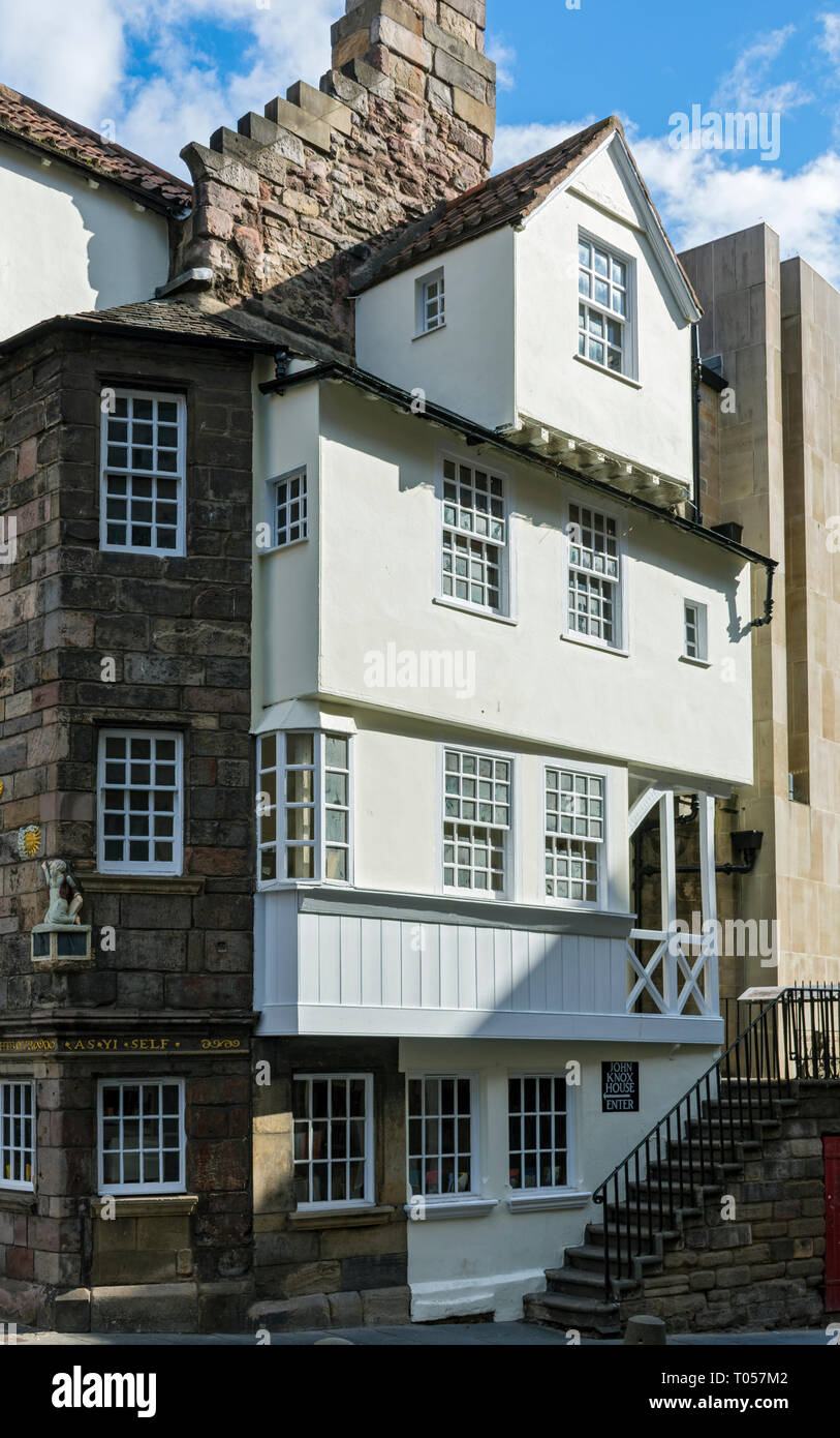 The John Knox House, High Street, Royal Mile, Edinburgh, Scotland, UK Stock Photo
