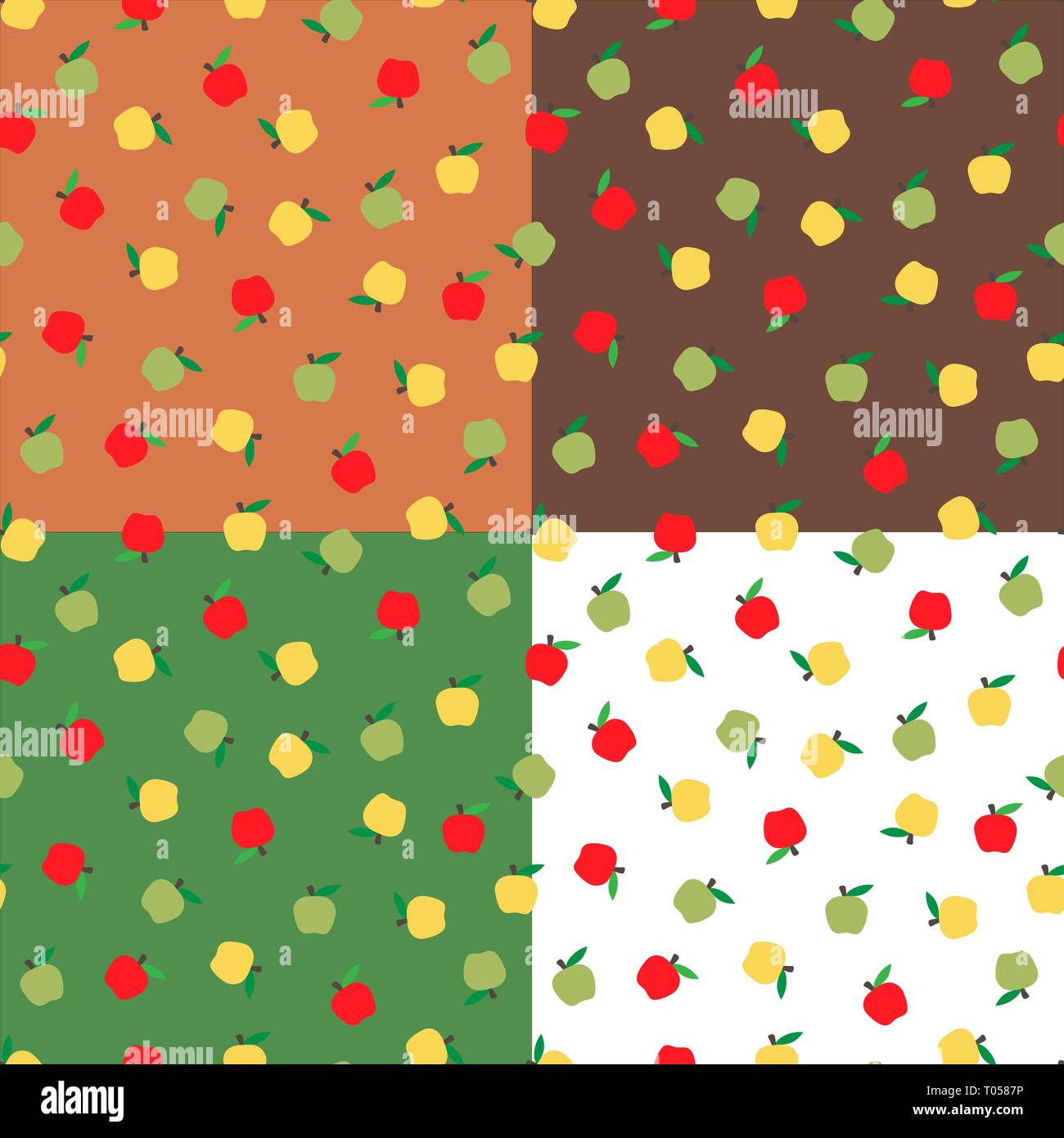 apple patterns for design. seamless background with apples. Autumn seasonal background, school. Stock Vector