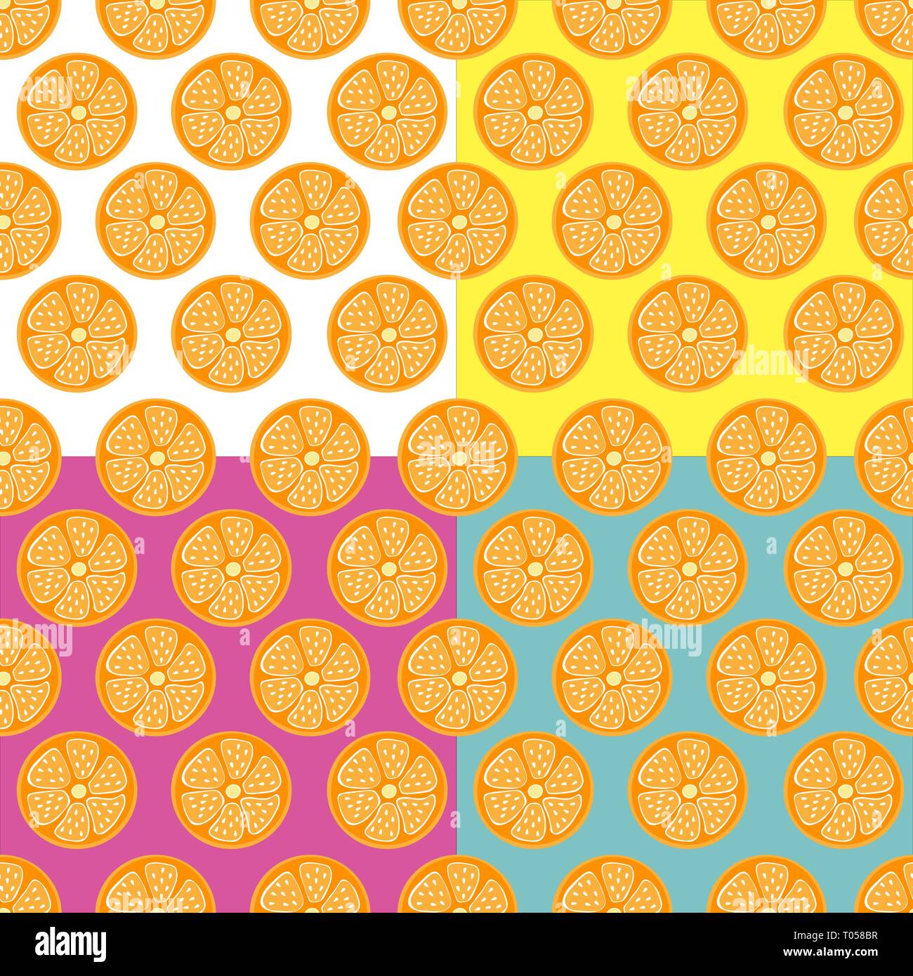 set orange citrus seamless background brown, fashionable, simple vector ...