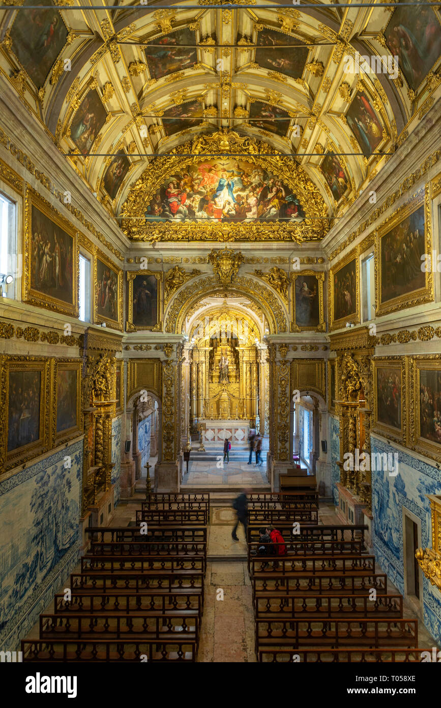 The Chapel of Saint Anthony at the Museu Nacional do Azulejo, Lisbon, Portugal. Stock Photo