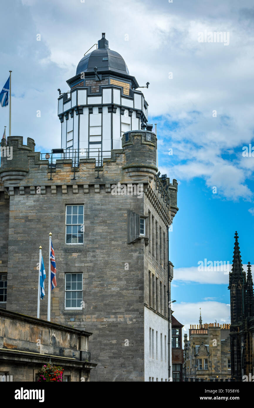The Camera Obscura and Outlook Tower, Castlehill, Royal Mile, Edinburgh, Scotland, UK Stock Photo